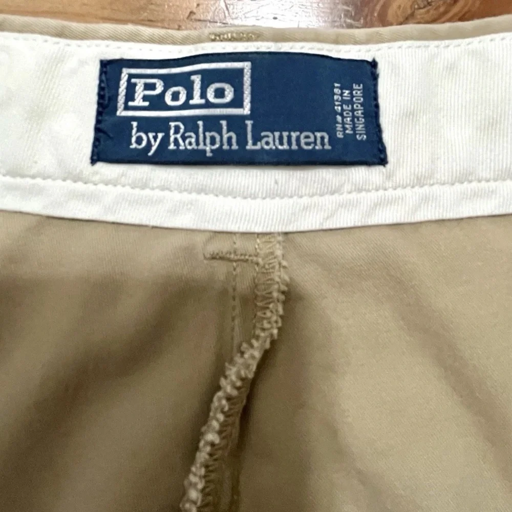 POLO Ralph Lauren Khaki Pants 36x32 (actual 36x30.5) ~ Pleated Straight Leg